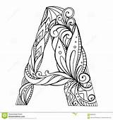 Letter Drawing Capital Letters Filigree Doodle Colouring Coloring Freehand Floral Patterns Colour Alphabet Adults Adult Pages Choose Board Dreamstime sketch template
