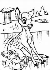 Bambi Coloring Pages Kids Color Print Children Disney sketch template