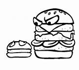 Coloring Burger Pages Small Big Food Junk Color Kids Getcolorings Getdrawings sketch template