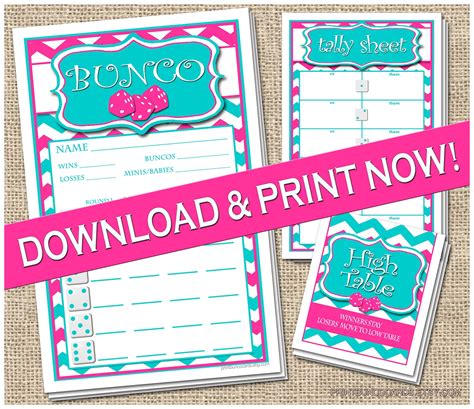 bunco score sheets printable