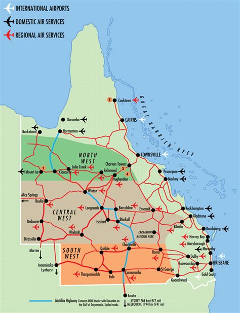 Queensland Airports Map Queensland Australia World Of Map 3