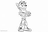 Crash Bandicoot Coloring Pages Printable Bettercoloring Adults Kids sketch template