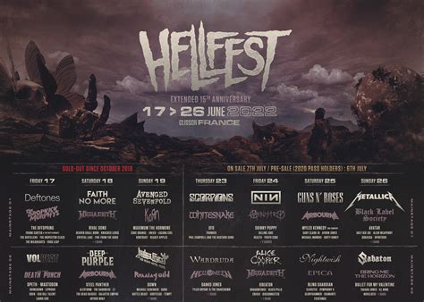 Hellfest 2022 Lineup Announced 350 Bands To Play On Six Stages Photos