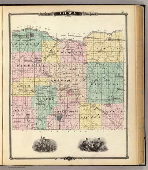 map  iowa county state  wisconsin david rumsey historical map