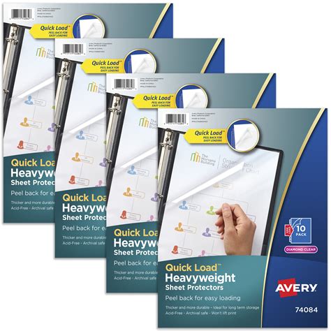 avery diamond clear page protectors   ring binders  document