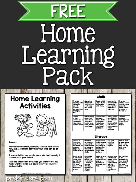 home learning  pre  prekinders