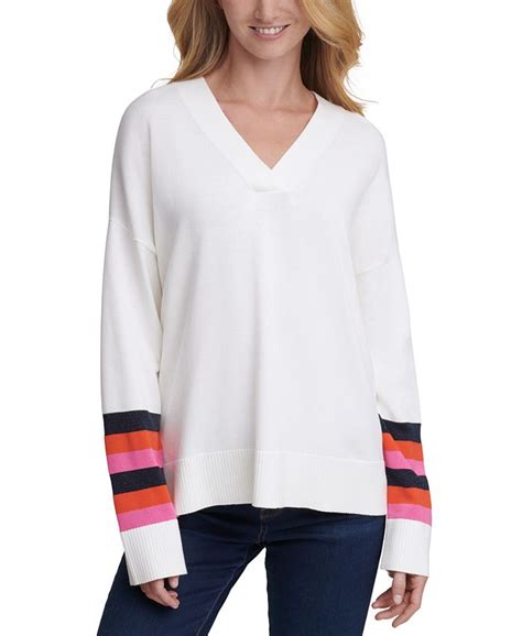 Tommy Hilfiger Striped Sleeve Sweater Macys