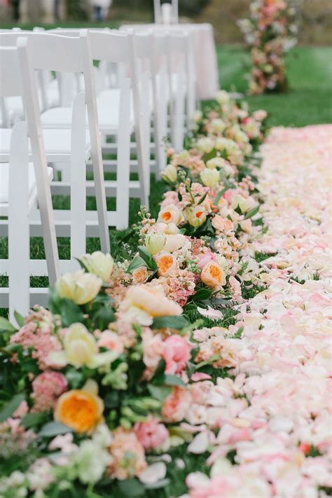 loose petal ceremony aisle