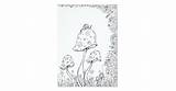 Mushroom Whimsical Coloring Fantasy Flower Card sketch template