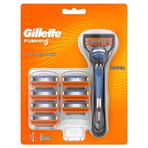 gillette fusion5 big pack handle 8 blades tesco groceries