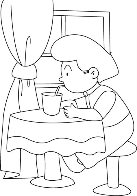 drinking water   straw coloring pages   drinking