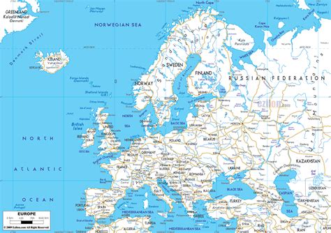 road map  europe ezilon maps