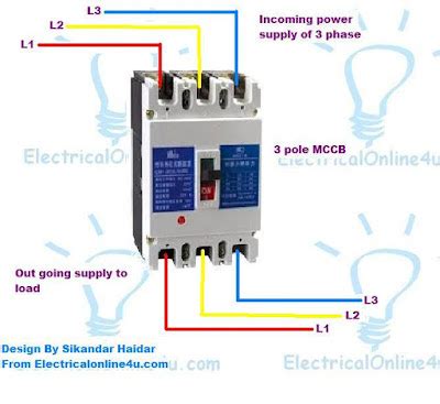 pole  pole mccb wiring diagrams  installation