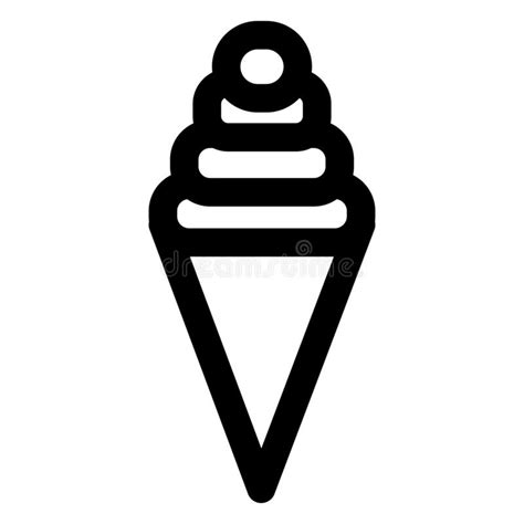 ice cone outline bold vector icon    easily modified