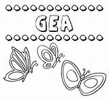 Gea Colorear Nombres sketch template