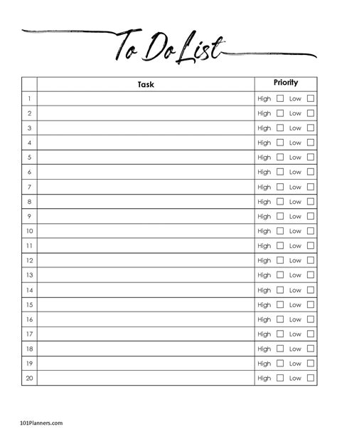 printable editable checklist template