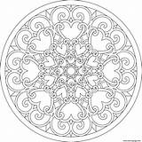 Coloring Mandala Heart Pages Printable Color Print Mandalas Adult Hearts Valentines Abstract Book Valentine Adults Kids Sheets Cute Designs Colouring sketch template