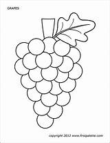 Grape Printable Grapes Coloring Templates Pages Firstpalette Fruit Craft Kids Template Color Preschool Crafts Printables Painting Paper Bible Activities Colored sketch template