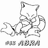 Pokemon Abra Coloring Pages Printable Kids sketch template