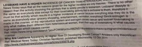 these flyers say that lesbian sex causes cancer who is passing them