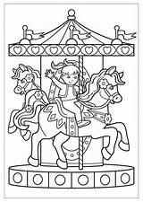 Coloring Carousel Pages Boys Happy Riding Kid Kids Meticulously Rendered Girls Choose Board Drawings Color Horse Coloringpagesfortoddlers Rides sketch template