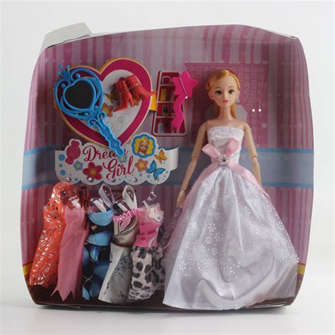 Wholesale Barbie Doll Toy Set T Box Girl Dressing Wedding Solid