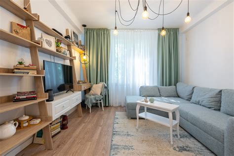 amenajare apartament cu doua camere dormitor transformat  living