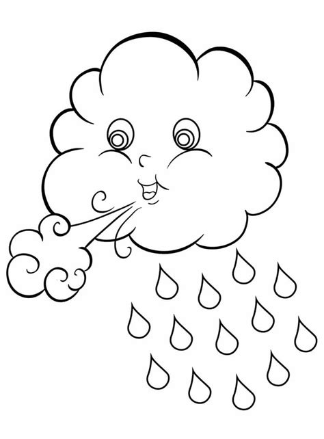 cute rain cloud coloring page  printable coloring pages  kids