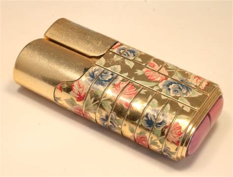 vintage lipstick case lipstick holder double with 2 etsy