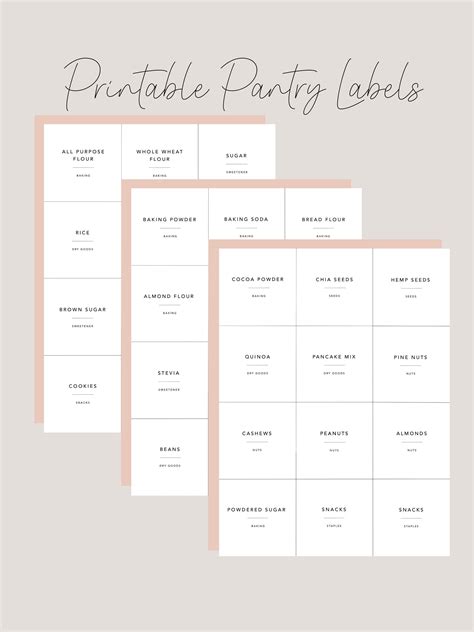 printable minimalist pantry labels instant   etsy