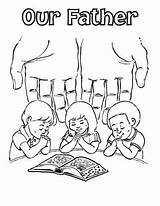 Prayer Coloring Pages Praying Child Lord Children Kids Sheets Printable Lords School Sunday Drawing Bible Father Color Parents Colouring Church sketch template