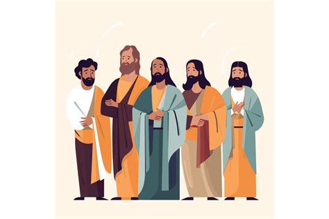 jesus  disciples minimalist vector  grafika przez lofianimations