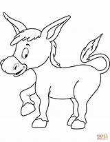 Donkey Coloring Cute Pages Printable Burro Drawing Public Domain sketch template