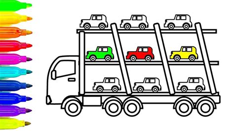 car transporter coloring page coloring pages