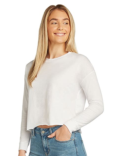 awkward styles crop tops  women long sleeve crop tee cropped shirt