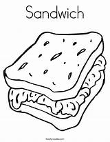 Coloring Sandwich Pages Kids Food Noodle Template Twistynoodle Twisty Sandwiches Worksheet Print Outline Printable Book Printing Ham Cheese Built California sketch template