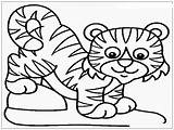 Mewarnai Harimau Lucu Kartun Tigers Mewarnaigambar Wallpapertip Semua sketch template