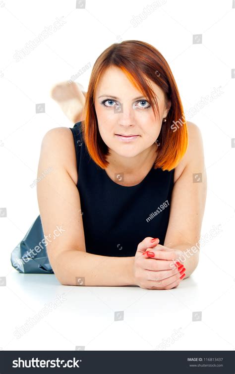 Happy Beautiful Sexy Girl Lying On 스톡 사진 116813437 Shutterstock