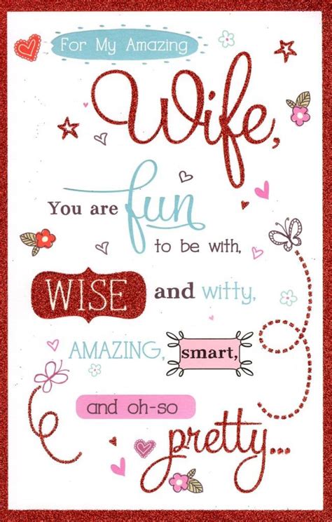 amazing wife thoughtful verse valentine s day card cards
