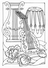 Coloring Instrument Instruments Sheets Musical Colouring Adult Pages Printable Edupics Print sketch template