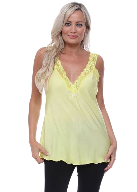 ladies yellow cami vest top designer desirables