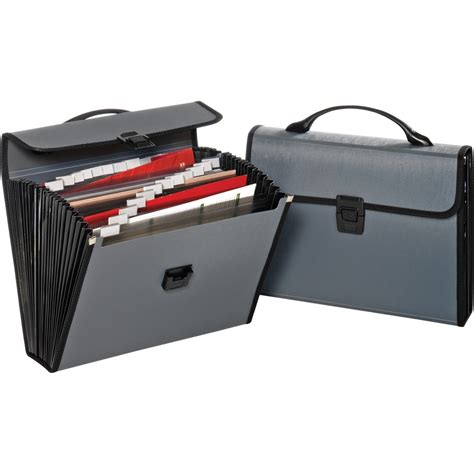 globe weis carrying case  file folder gray black madill  office company