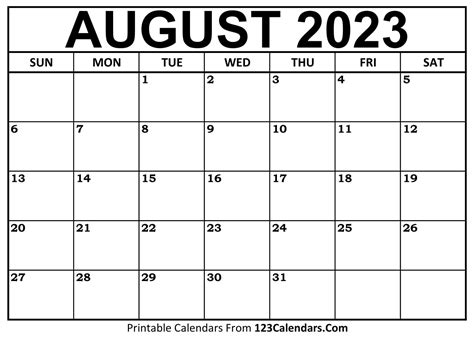 aug  calendar printable template calendar