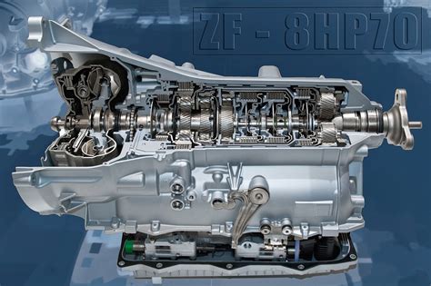 cutaway    speed zf hp showing  major stages   hydraulic automatic transmission