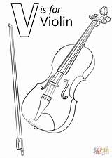 Violin Pages Violins Alphabet Supercoloring Drukuj sketch template