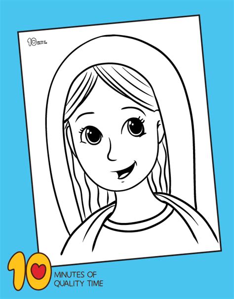 mary coloring page  minutes  quality time