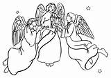 Angels Clipart Angel Singing Coloring Christmas Cliparts Multitude Pages Host Clip Printable Sing Man Colouring Group Library Microsoft Heavenly Attribution sketch template