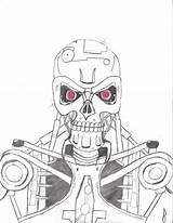 Terminator Endoskeleton Drawing Coloring Pages Getdrawings sketch template