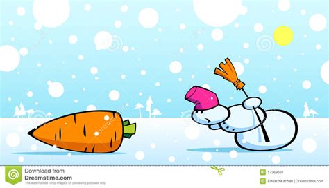 snowman  carrot stock vector illustration  color