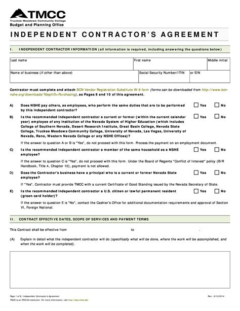 independent contractor agreement template  agreement templates